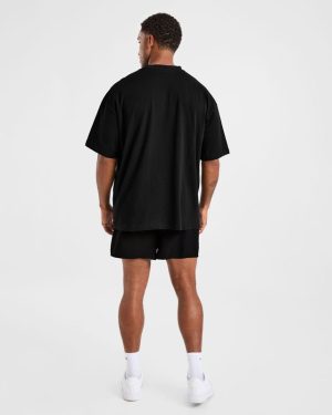Elite Oversized T-Shirt: The Ultimate Black/Charcoal Gym Essential