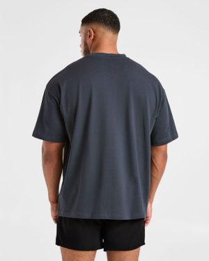 Elite Oversized T-Shirt Heavy Blue: The Ultimate Gym-to-Street Essential