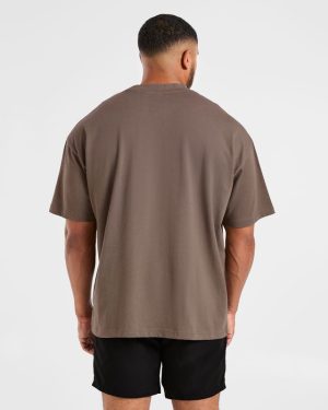 Elite Oversized T-Shirt in Umber Brown: The Ultimate Gym-to-Street Essential