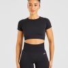 Empower Seamless Crop Top - Black: The Ultimate Performance Wear