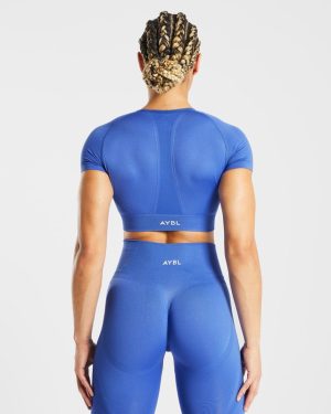 Empower Seamless Crop Top - Cobalt: The Ultimate Performance Wear