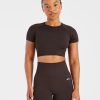 Empower Seamless Crop Top - Cocoa Brown: The Ultimate Performance Base Layer