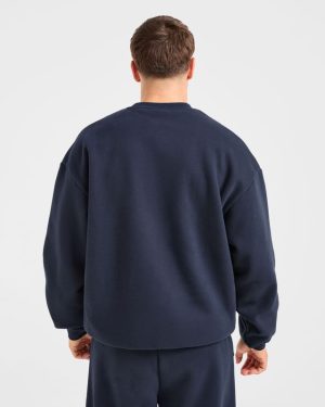 Academy Oversized Sweater - Navy: The Ultimate Blend of Comfort and Style