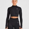 Empower Seamless Crop Zip Jacket - Black