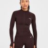Empower Seamless Full Zip Jacket - Cocoa Brown
