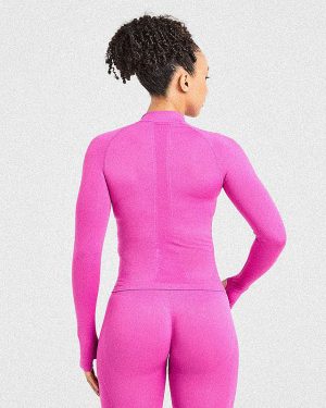 Empower Seamless Full Zip Jacket - Magenta: The Ultimate Gym Companion