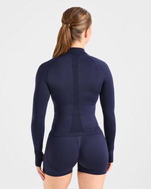 Empower Seamless Full Zip Jacket - Navy: The Ultimate Gym Companion