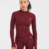 Empower Seamless Full Zip Jacket - Red Wine: The Ultimate Gym Essential