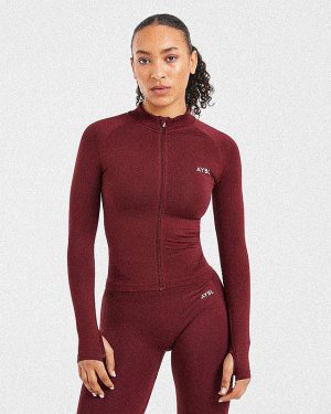 Empower Seamless Full Zip Jacket - Red Wine: The Ultimate Gym Essential