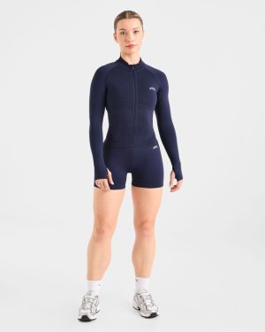 Empower Seamless Full Zip Jacket - Navy: The Ultimate Gym Companion