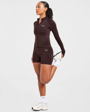 Empower Seamless Full Zip Jacket - Cocoa Brown
