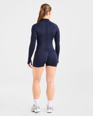 Empower Seamless Full Zip Jacket - Navy: The Ultimate Gym Companion