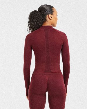 Empower Seamless Full Zip Jacket - Red Wine: The Ultimate Gym Essential