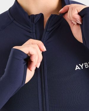 Empower Seamless Full Zip Jacket - Navy: The Ultimate Gym Companion