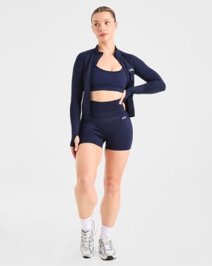 Empower Seamless Full Zip Jacket - Navy: The Ultimate Gym Companion