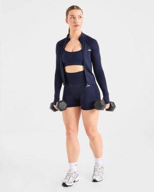 Empower Seamless Full Zip Jacket - Navy: The Ultimate Gym Companion