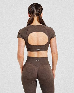 Adapt Seamless Crop Top - Brown: The Ultimate Performance Fit