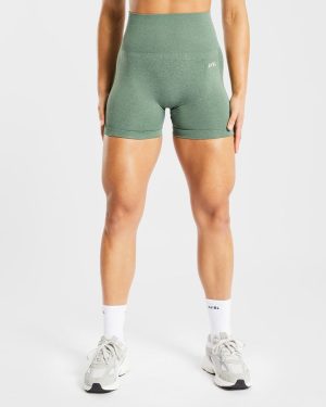 Empower Seamless Shorts - Olive Marl: The Ultimate Performance Wear
