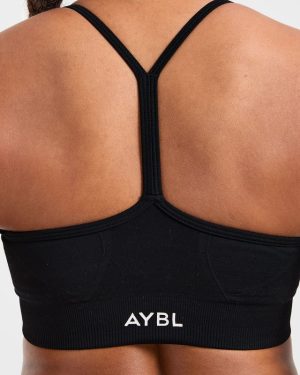 Empower Seamless Sports Bra - Black: The Ultimate Low-Impact Training Companion