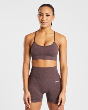 Empower Seamless Sports Bra - Brown Marl: The Ultimate Low-Impact Training Companion