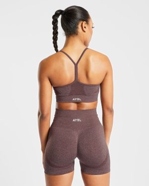 Empower Seamless Sports Bra - Brown Marl: The Ultimate Low-Impact Training Companion