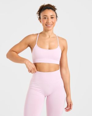 Empower Seamless Sports Bra - Iced Pink: The Ultimate Low-Impact Training Companion