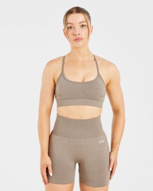 Empower Seamless Sports Bra - Taupe Marl: The Ultimate Low-Impact Training Companion