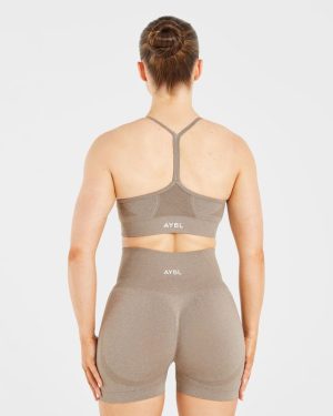 Empower Seamless Sports Bra - Taupe Marl: The Ultimate Low-Impact Training Companion