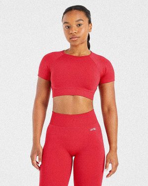 Adapt Seamless Crop Top - Salsa Red: The Ultimate Summer Workout Essential