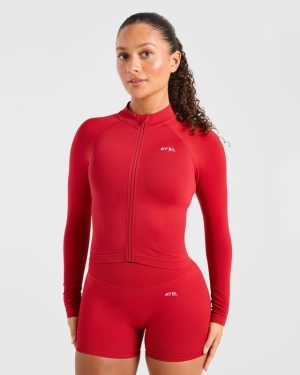 Enhance Seamless Jacket - Red: The Ultimate Sculpting Gym Essential