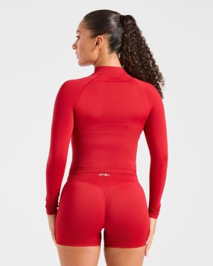 Enhance Seamless Jacket - Red: The Ultimate Sculpting Gym Essential