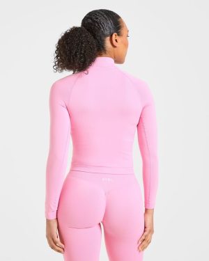 Enhance Seamless Jacket - Sugar Pink: The Ultimate Sculpting Gym Essential