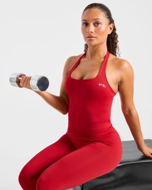 Enhance Seamless Leggings - Red: The Ultimate Compression Fit for Peak Performance