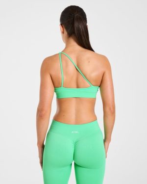 Enhance Seamless One Shoulder Sports Bra - Mint Green: The Ultimate Fusion of Style and Support