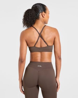 Enhance Seamless Sports Bra - Brown: Ultimate Comfort and Support