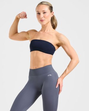 Essential Bandeau Sports Bra - Navy: Ultimate Comfort & Style