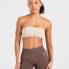 Essential Bandeau Sports Bra - Taupe Sand: Versatile Support for Every Workout