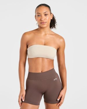 Essential Bandeau Sports Bra - Taupe Sand: Versatile Support for Every Workout