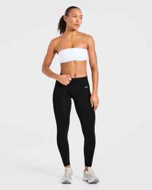Essential Bandeau Sports Bra - White: Versatile Support for Every Workout