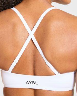 Essential Bandeau Sports Bra - White: Versatile Support for Every Workout