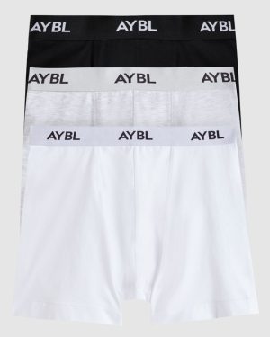 Essential Boxer Brief (3 Pack) - Black/White/Grey