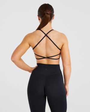 Essential Crossback Sports Bra - Black: The Ultimate Low-Impact Companion