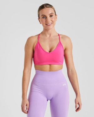 Essential Crossback Sports Bra - Hot Pink: Ultimate Comfort & Style
