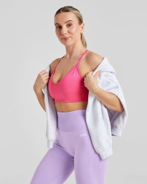Essential Crossback Sports Bra - Hot Pink: Ultimate Comfort & Style