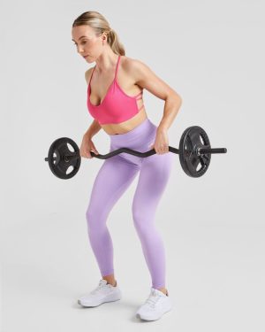 Essential Crossback Sports Bra - Hot Pink: Ultimate Comfort & Style