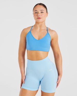 Essential Crossback Sports Bra - Summer Blue: The Ultimate Low-Impact Companion