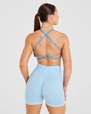Essential Crossback Sports Bra - Summer Blue: The Ultimate Low-Impact Companion