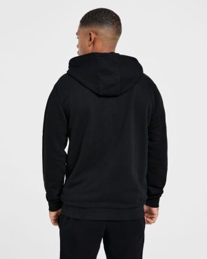 Essential Lightweight Zip Up Hoodie - Black | Premium Comfort & Style
