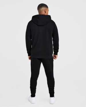 Essential Lightweight Zip Up Hoodie - Black | Premium Comfort & Style