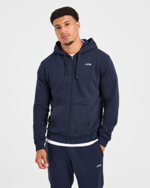 Essential Lightweight Zip Up Hoodie - Navy: The Ultimate Everyday Layer